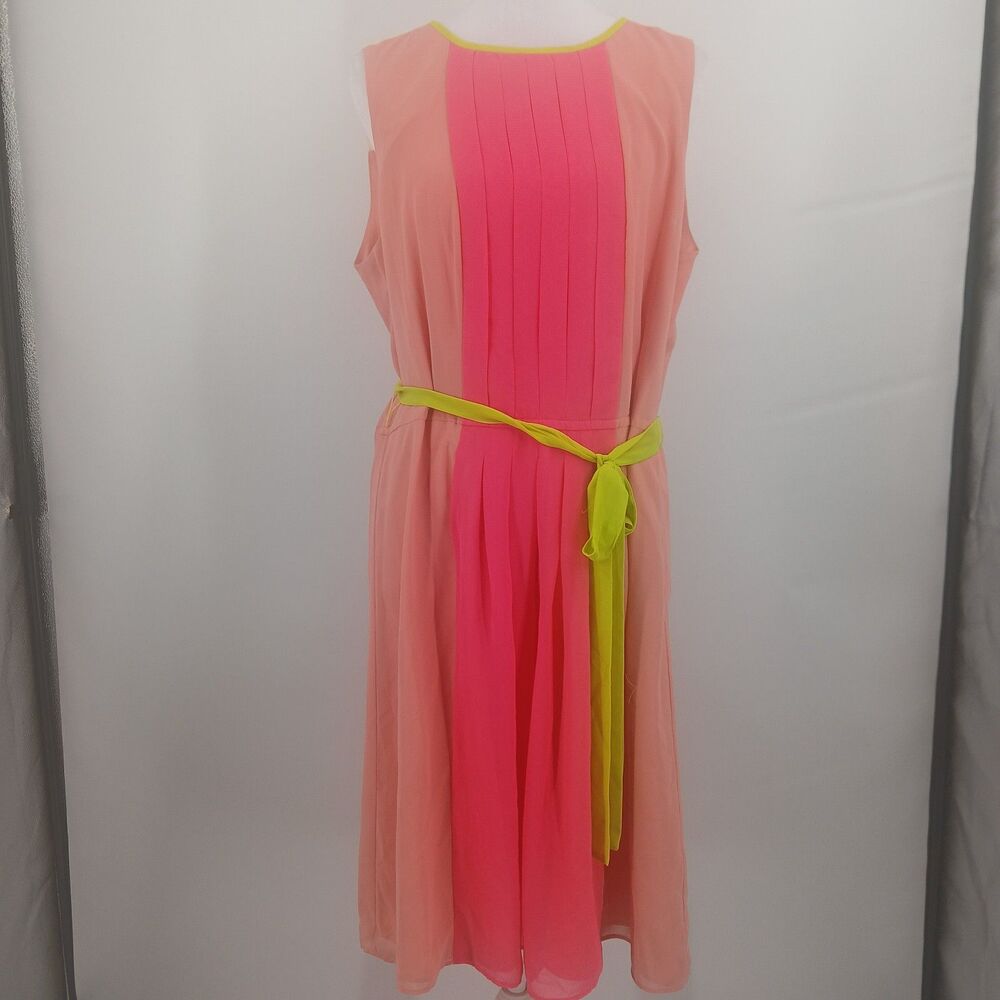 LOFT Sleeveless Dress Women's 14 Pink Summer Garden Party Chic